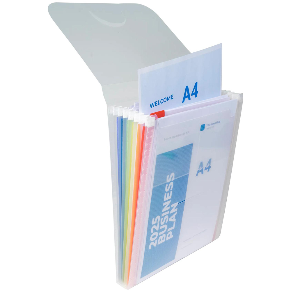 Exacompta Crystal 6 Compartment Polypropylene Vertical Expanding File 5 Pack Image 5