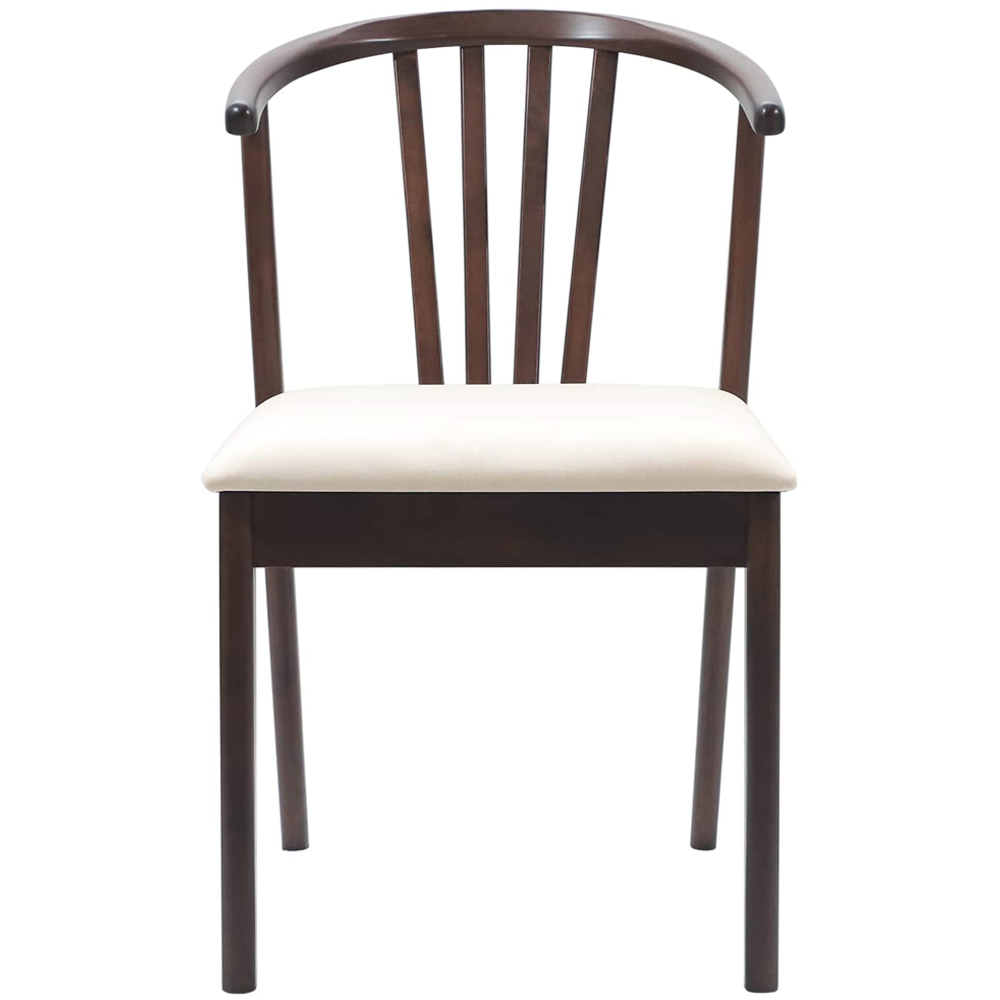 vidaXL Set of 2 Light Brown Rubberwood Vintage Dining Chairs Image 3