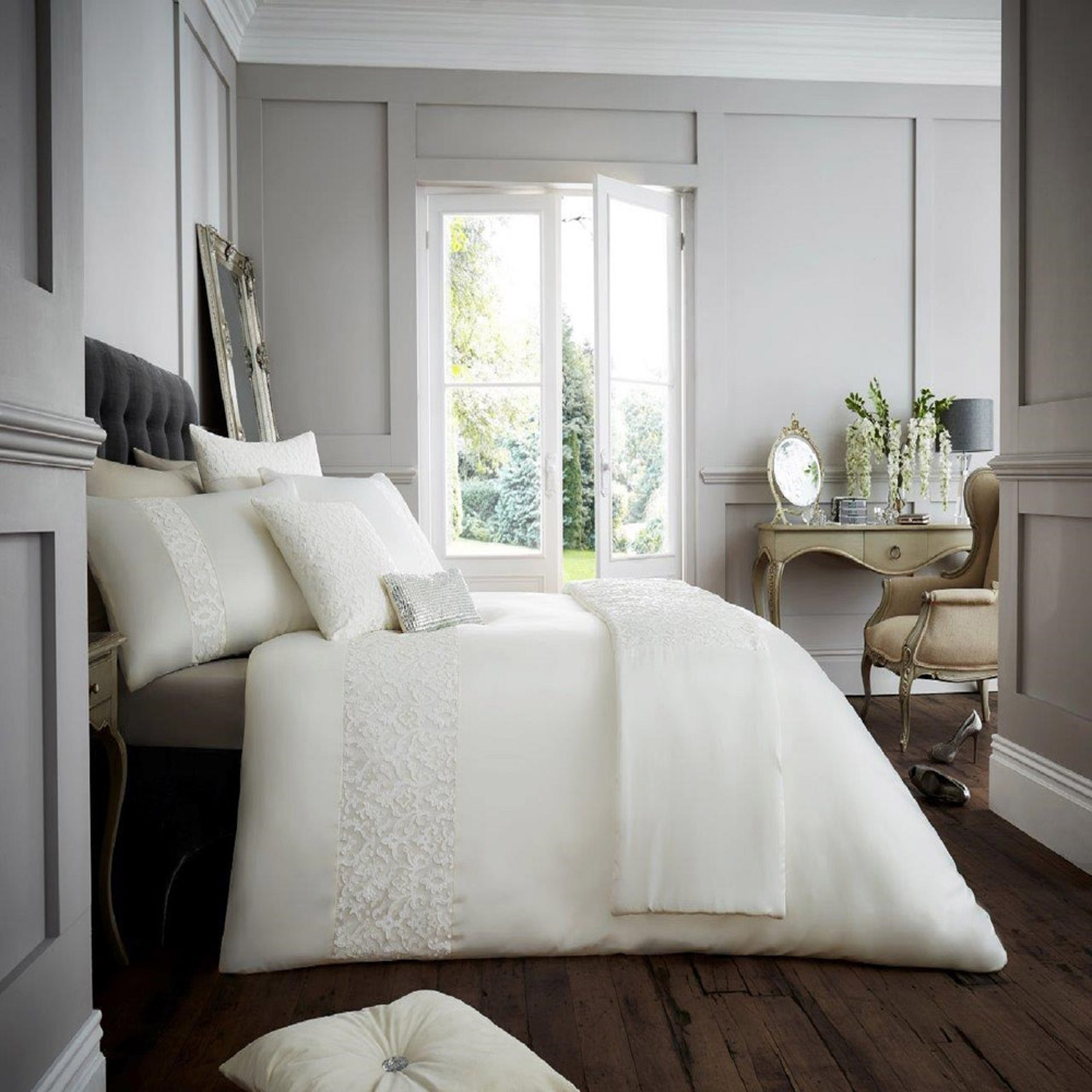 Smart Living Double Cream Venice Duvet Cover Set Image 3