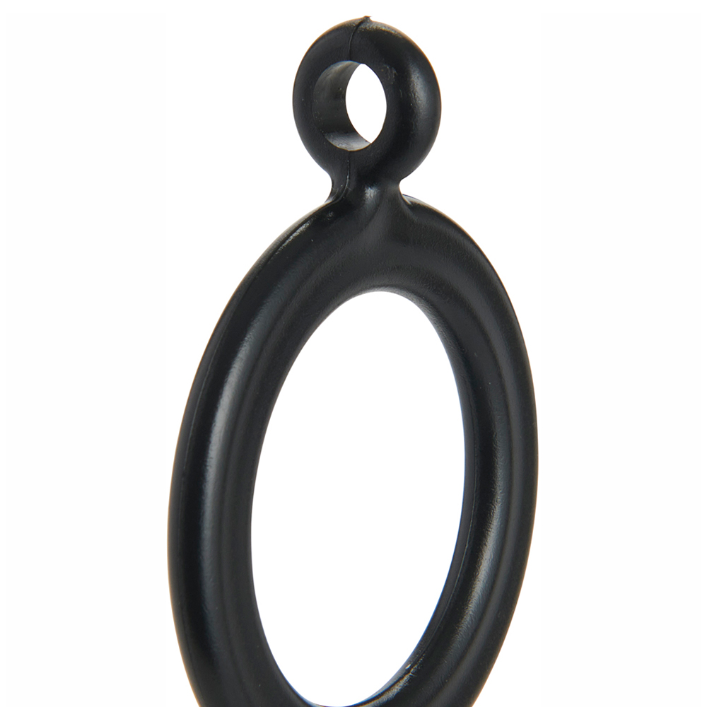 Wilko 1619mm Black Painted Curtain Pole Rings 10 Pack Wilko