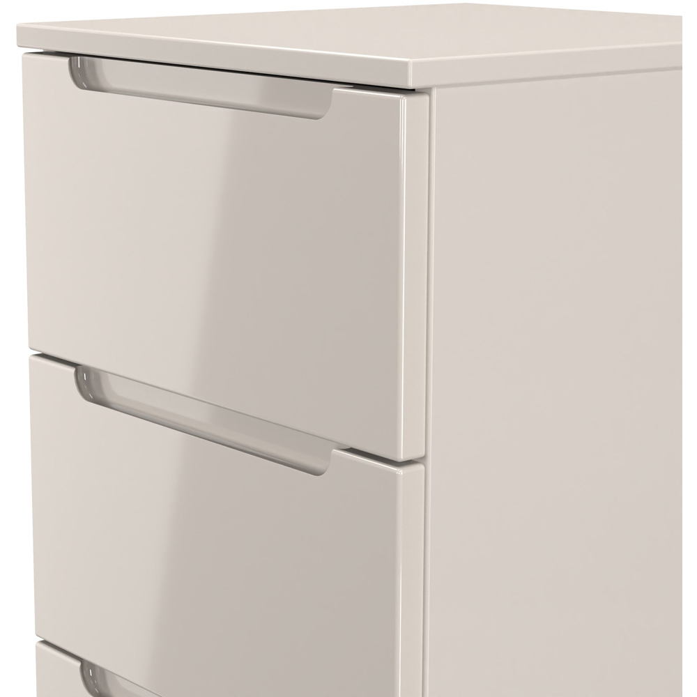 Crowndale Milan 5 Drawer Kashmir Gloss and Kashmir Tall Bedside Cabinet Ready Assembled Image 4