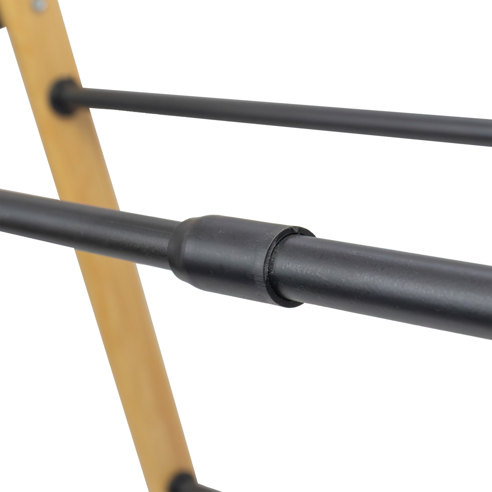 JVL 4-Tier Black and Bamboo Extendable Clothes Ladder 6m Image 7