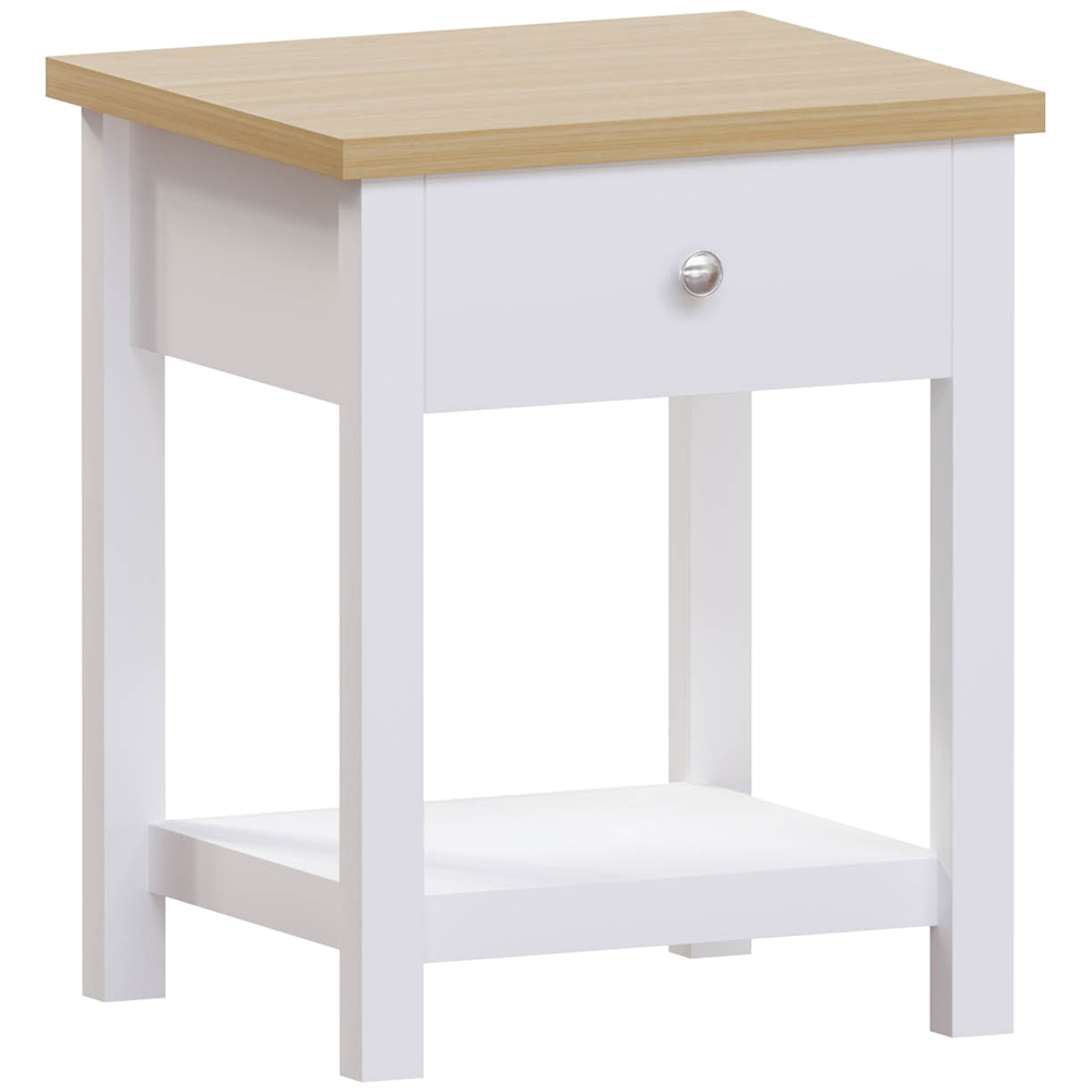 Vida Designs Arlington Single Drawer White Bedside Table Image 2
