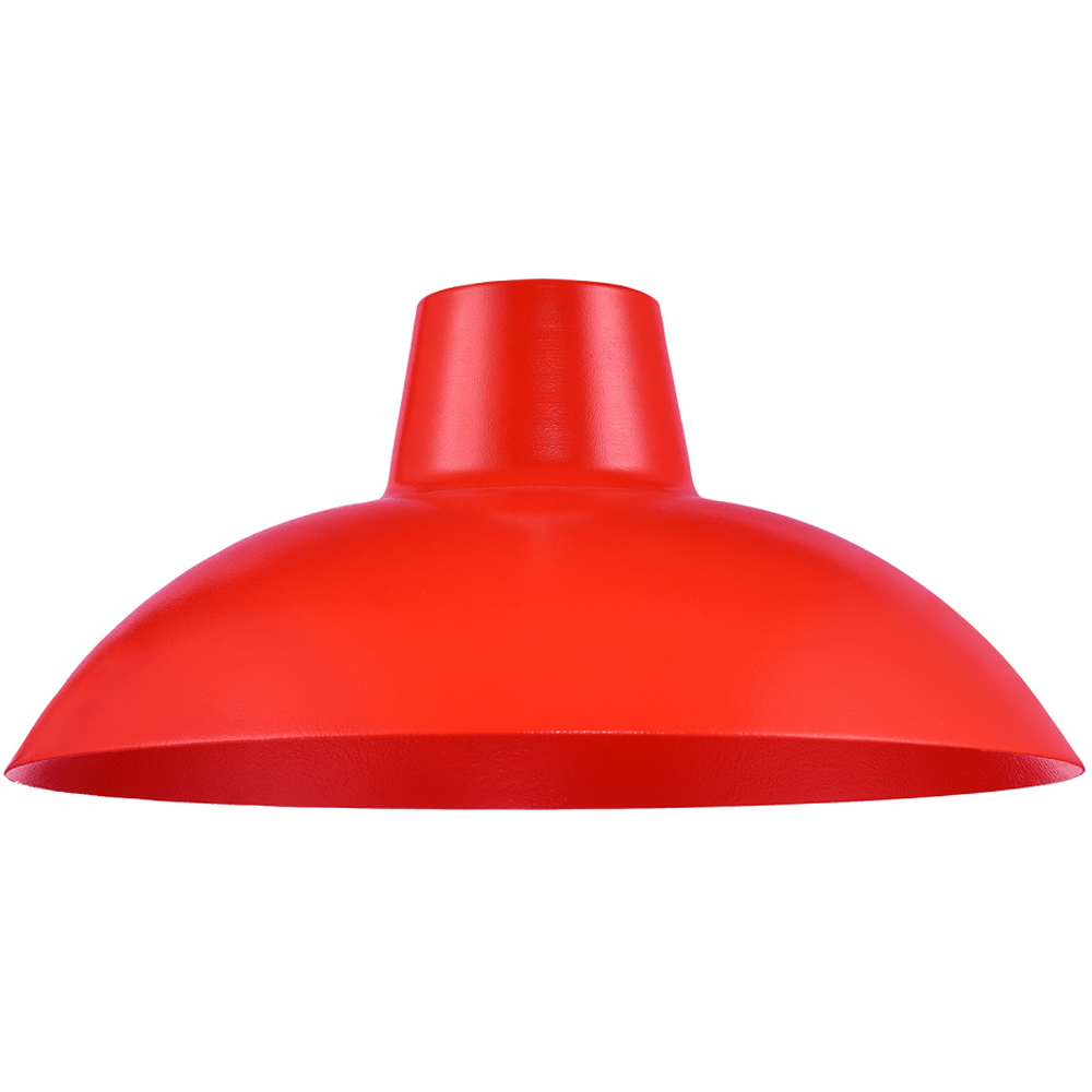 Happy Homewares Industrial Retro Design Matt Vibrant Red Curved Metal Pendant Shade Image 3