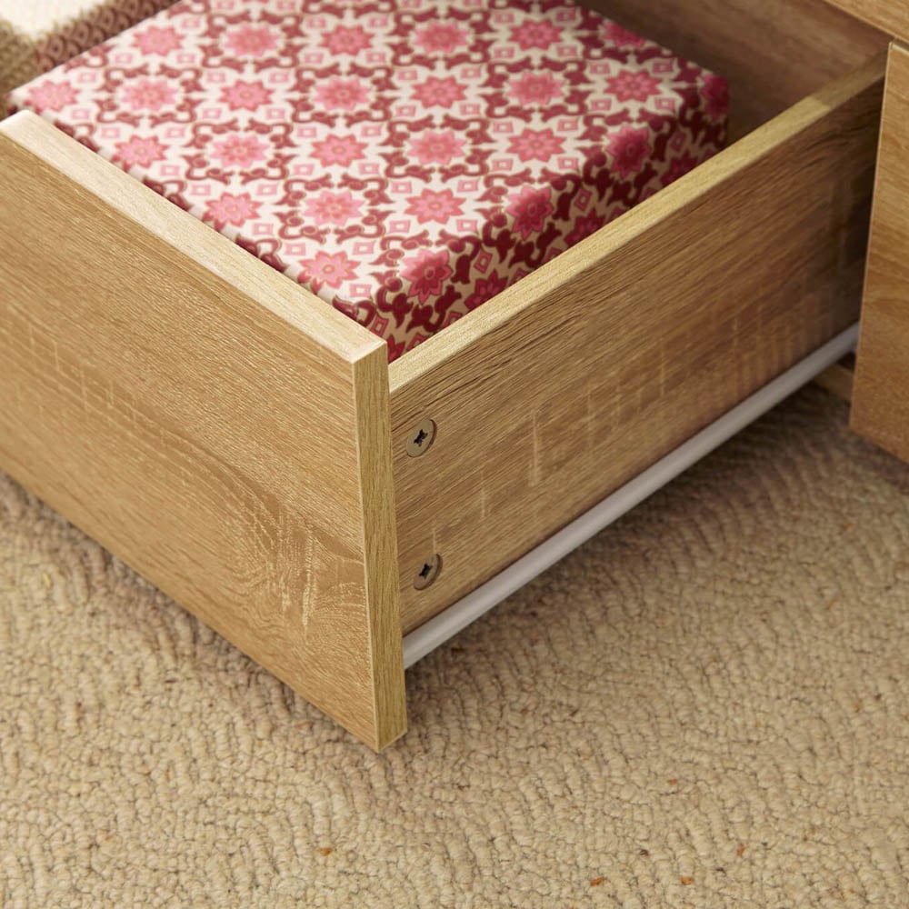 Home Source Bruges 2 Drawer Single Shelf Natural Oak Lift Up Coffee Table Image 3