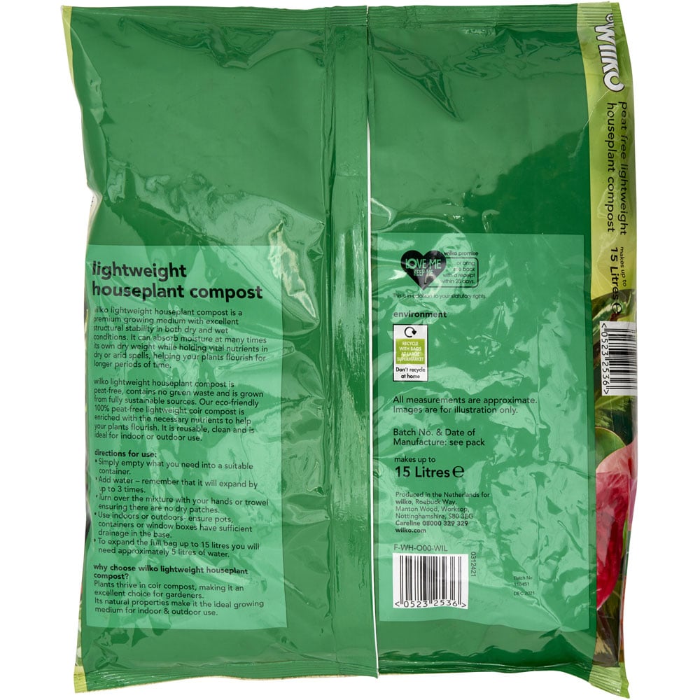 Wilko Lightweight Houseplant Compost 15L Image 2