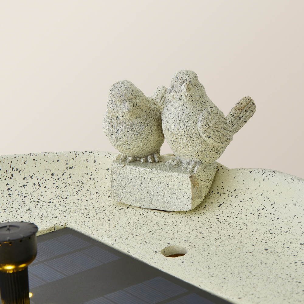 ValueLights Bird Bath Cascading Water Fountain Feature Solar Powered Outdoor Garden Light Image 4