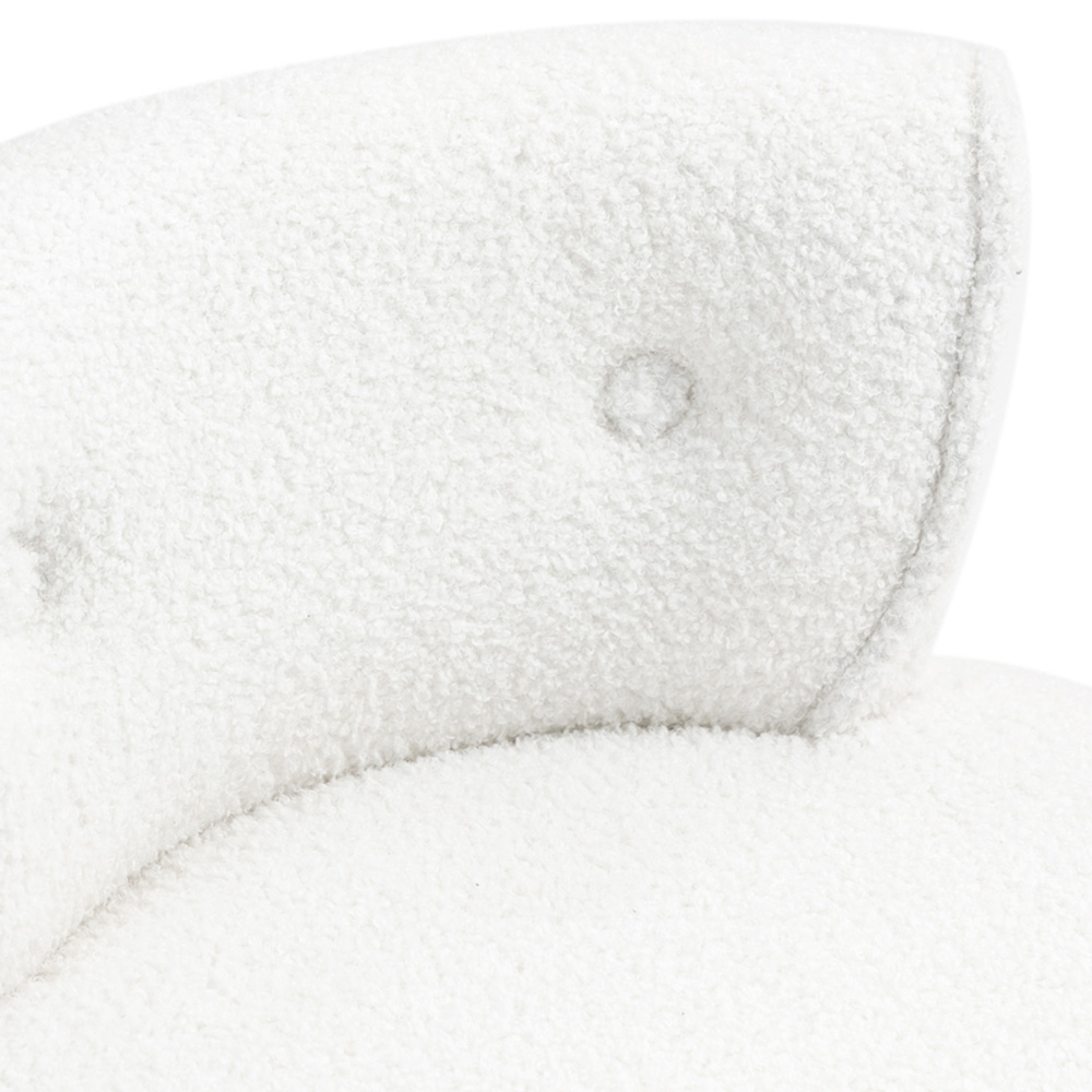 Living and Home White Teddy Fleece Dressing Table Stool Image 3
