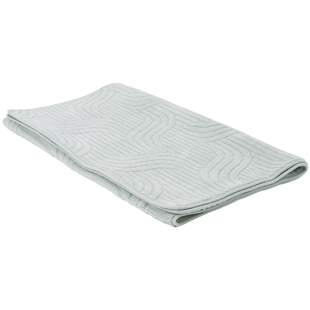 Living and Home 160 x 90cm Light Grey Minimalist Wavy Geometric Non-Slip Sofa Mat Image 1
