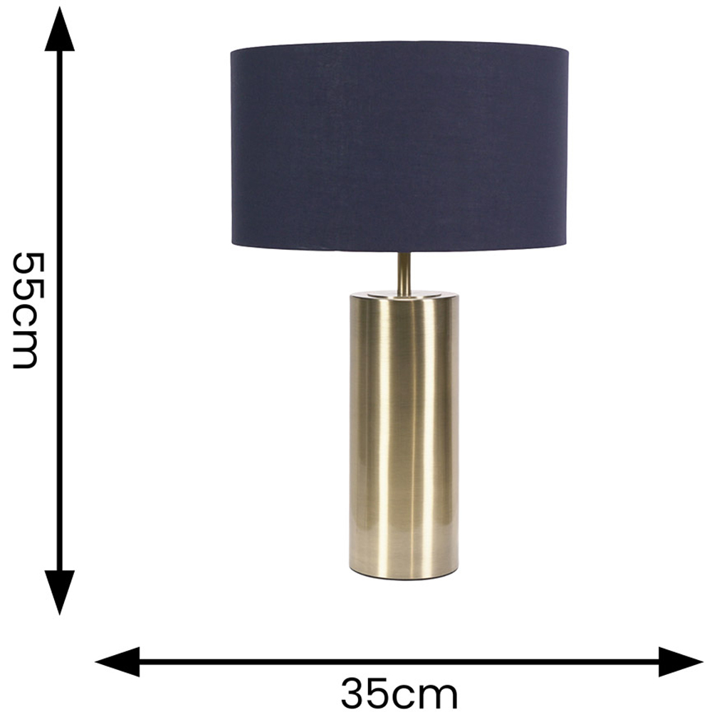 ValueLights Lexy Reni Navy Blue and Antique Brass Shade Touch LED Table Lamp Image 6