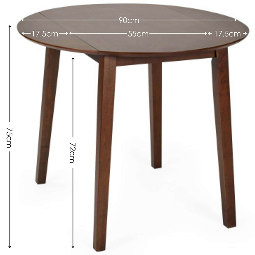 Julian Bowen Coast 4 Seater Walnut Effect Round Drop Leaf Dining Table Image 9
