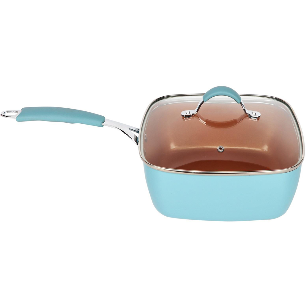 Blue and Copper 14 Piece Non Stick Aluminium Induction Cookware Set Image 4