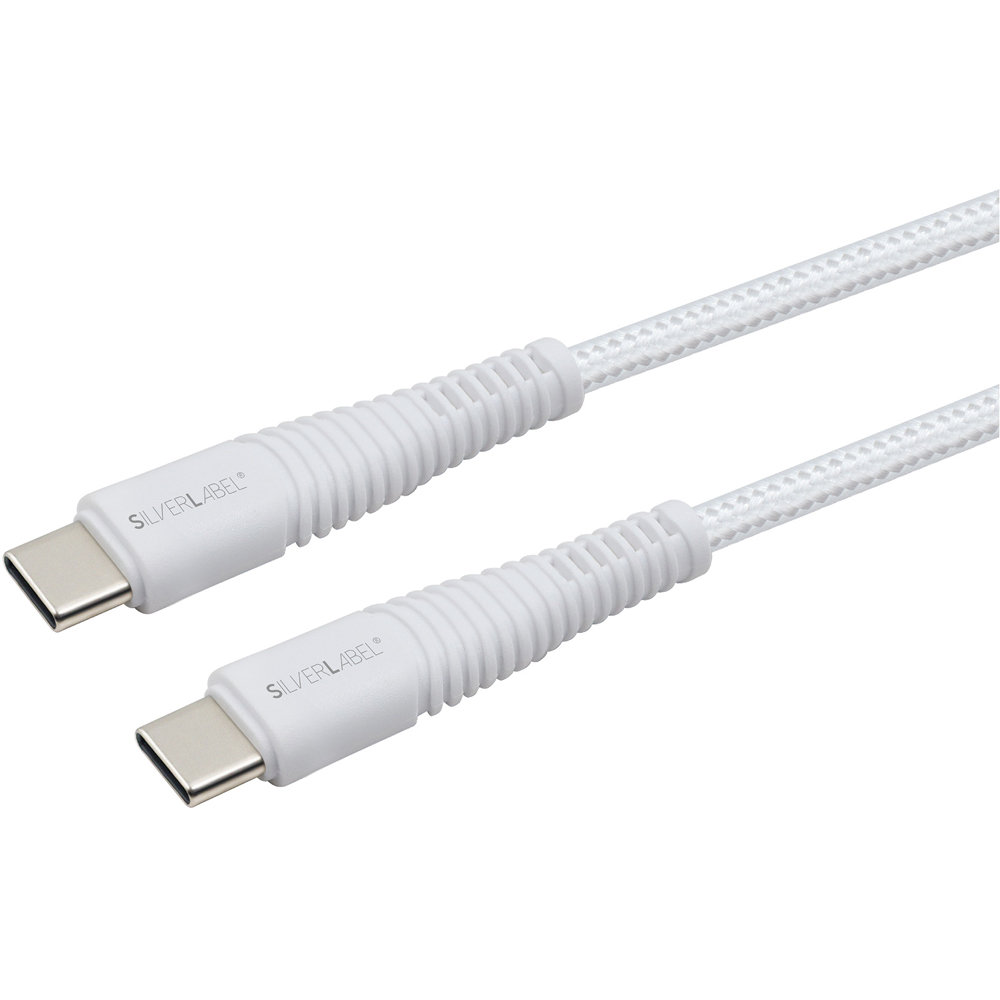 SilverLabel White USB-C to USB-C Braided Cable 2m Image 2