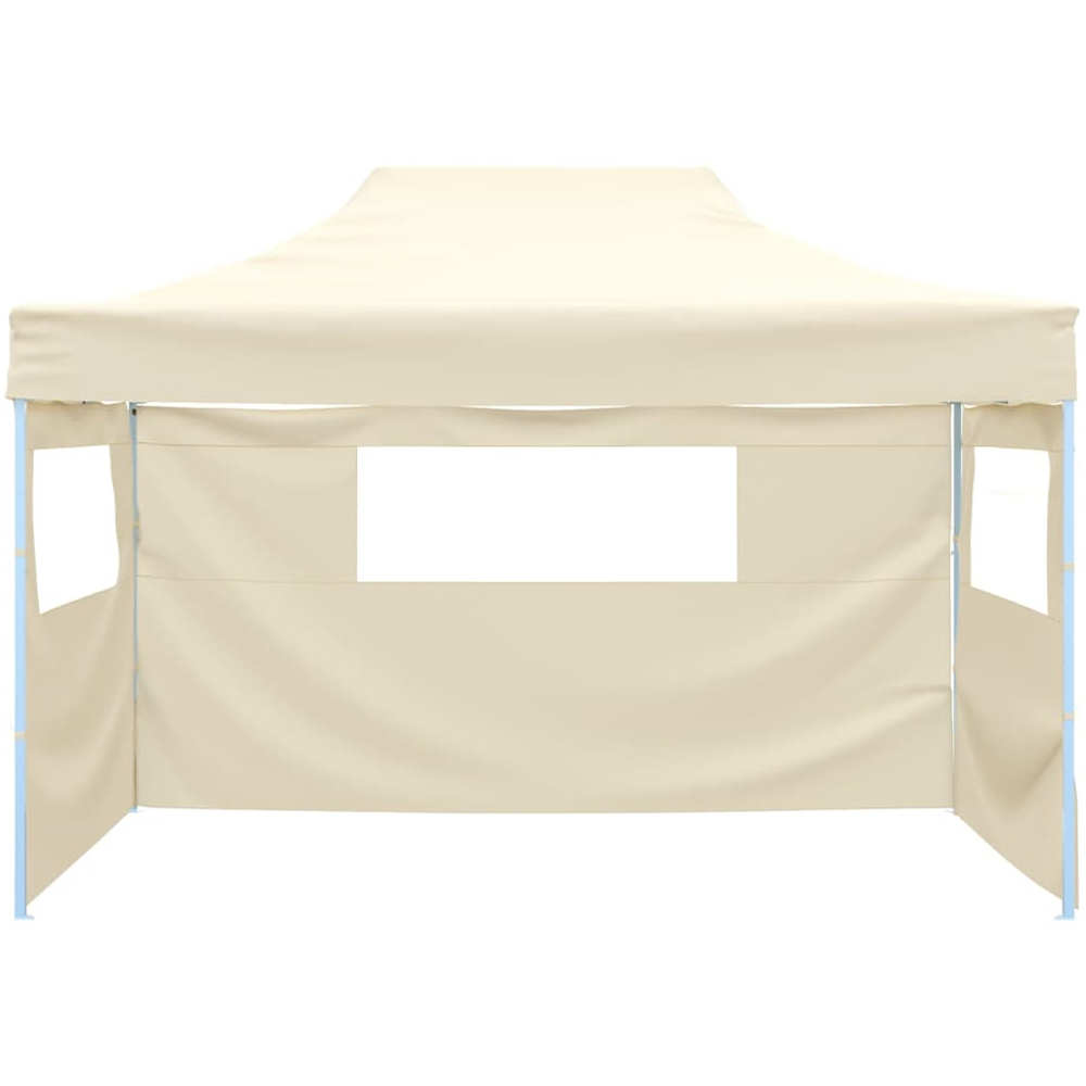 vidaXL 3 x 4.5m Cream Foldable Tent with 3 Walls Image 2