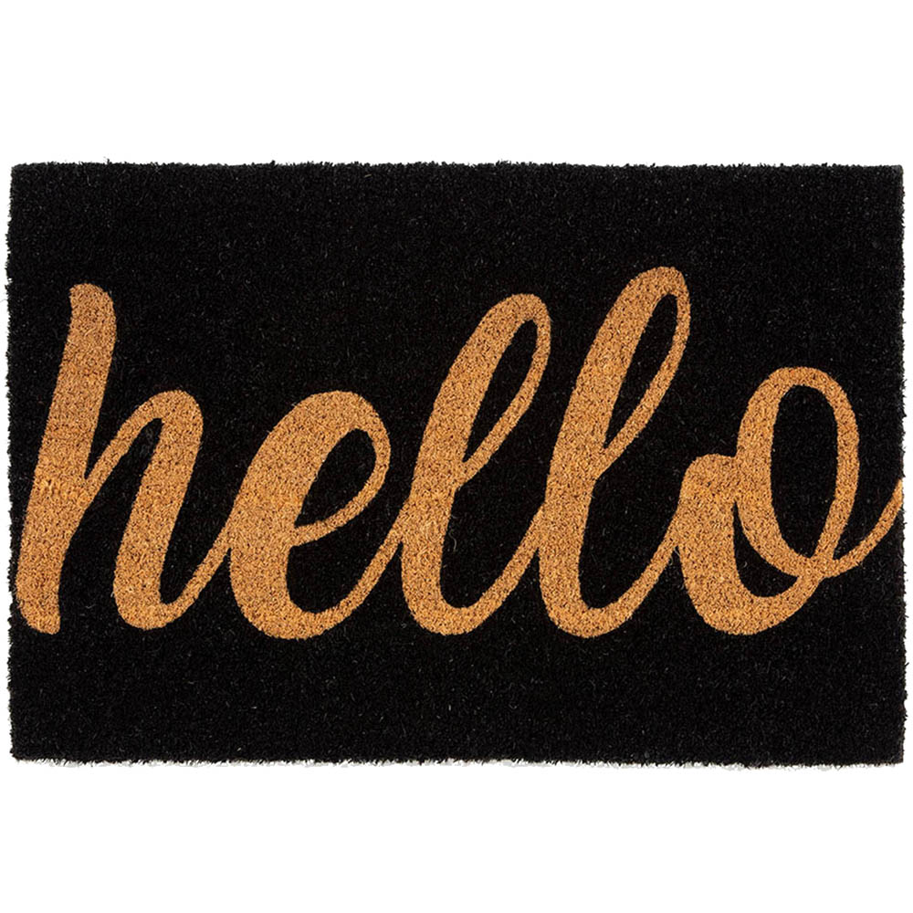 Astley Natural Hello Coir Doormat 60 x 40cm Image 1