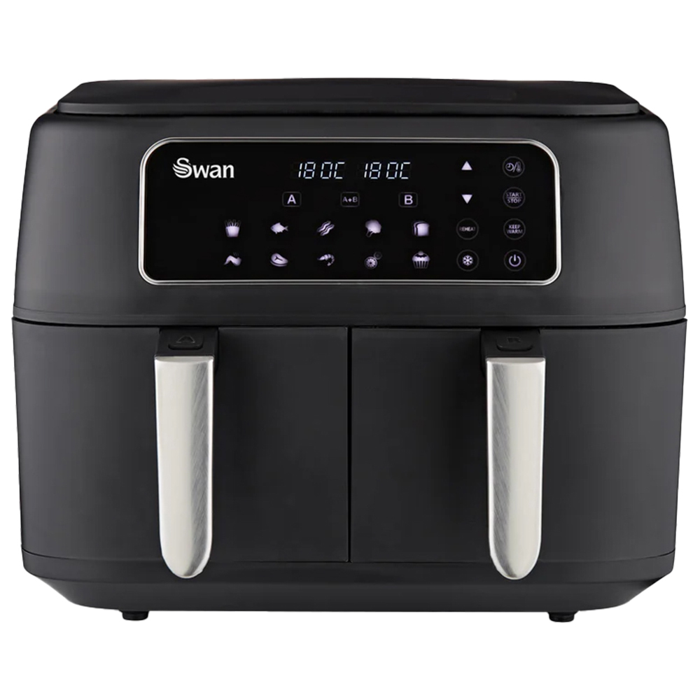 Swan SD10410N Black 8L 13-in-1 Digital Dual Air Fryer 1700W Image 1