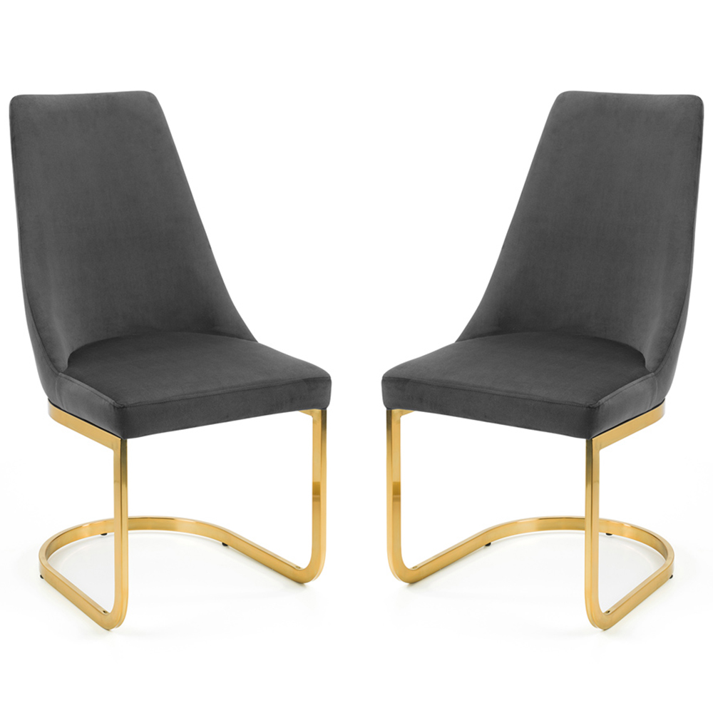 Julian Bowen Vittoria Cantilever Set of 2 Grey Dining Chairs Image 4
