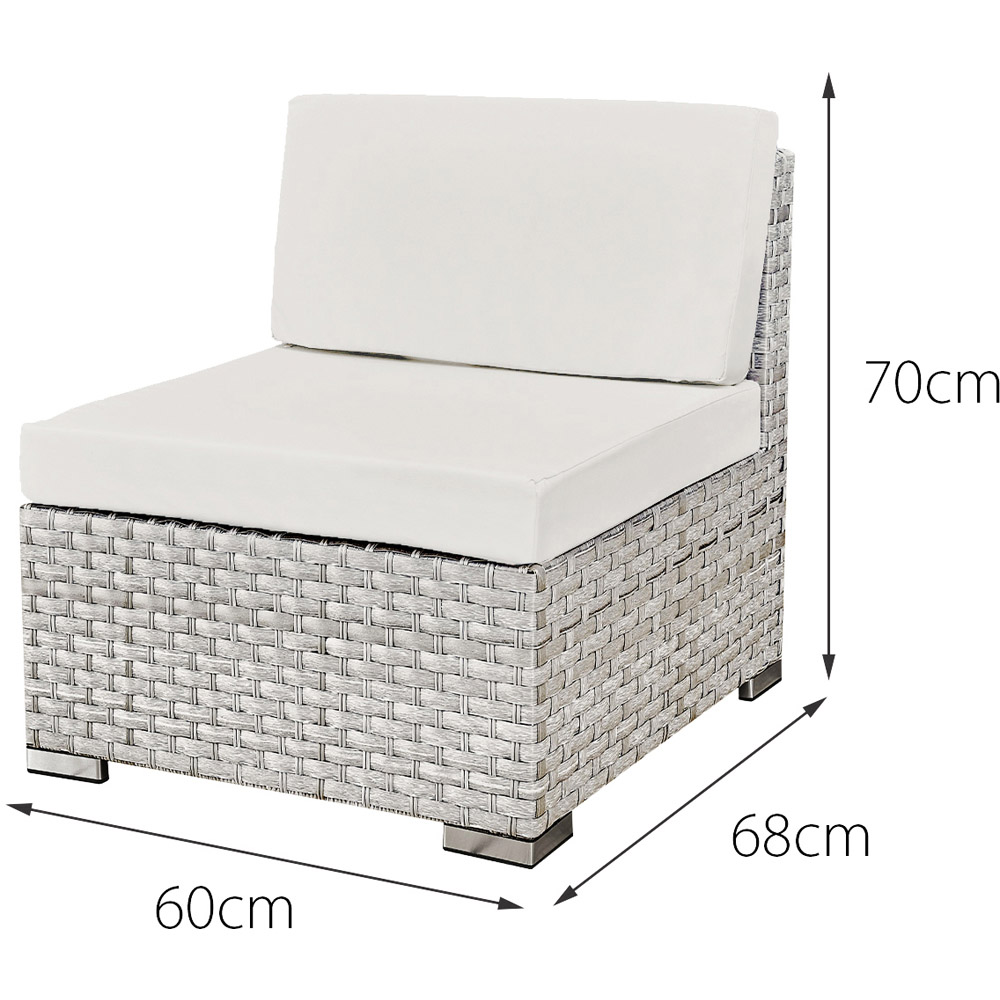 Oseasons Trinidad Deluxe 8 Seater Dove Grey Sofa Set with White Cushions Image 5