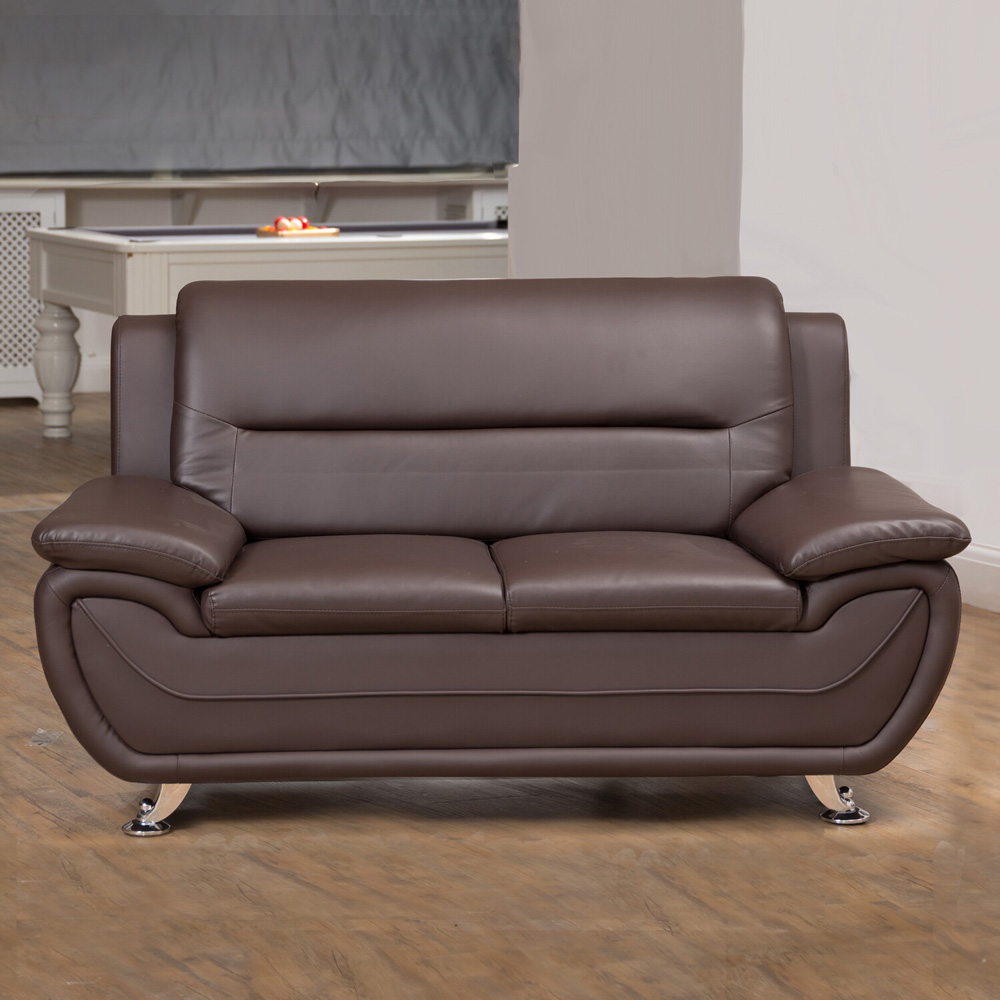 Dexter 2 Seater Brown Leather Sofa Image 1