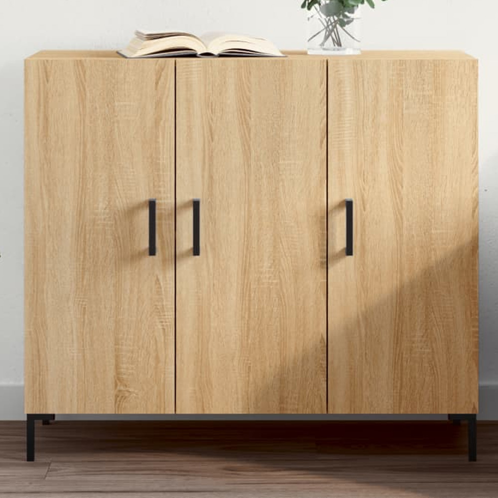 vidaXL 3 Door Sonoma Oak Sideboard Image 1