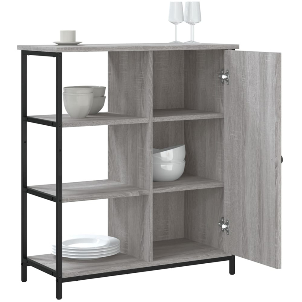 vidaXL Single Door 3 Shelf Grey Sonoma Sideboard Image 4