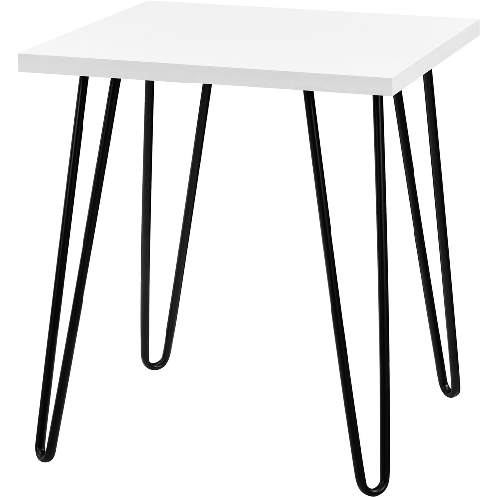 Dorel Owen White Retro End Table Black Image 4