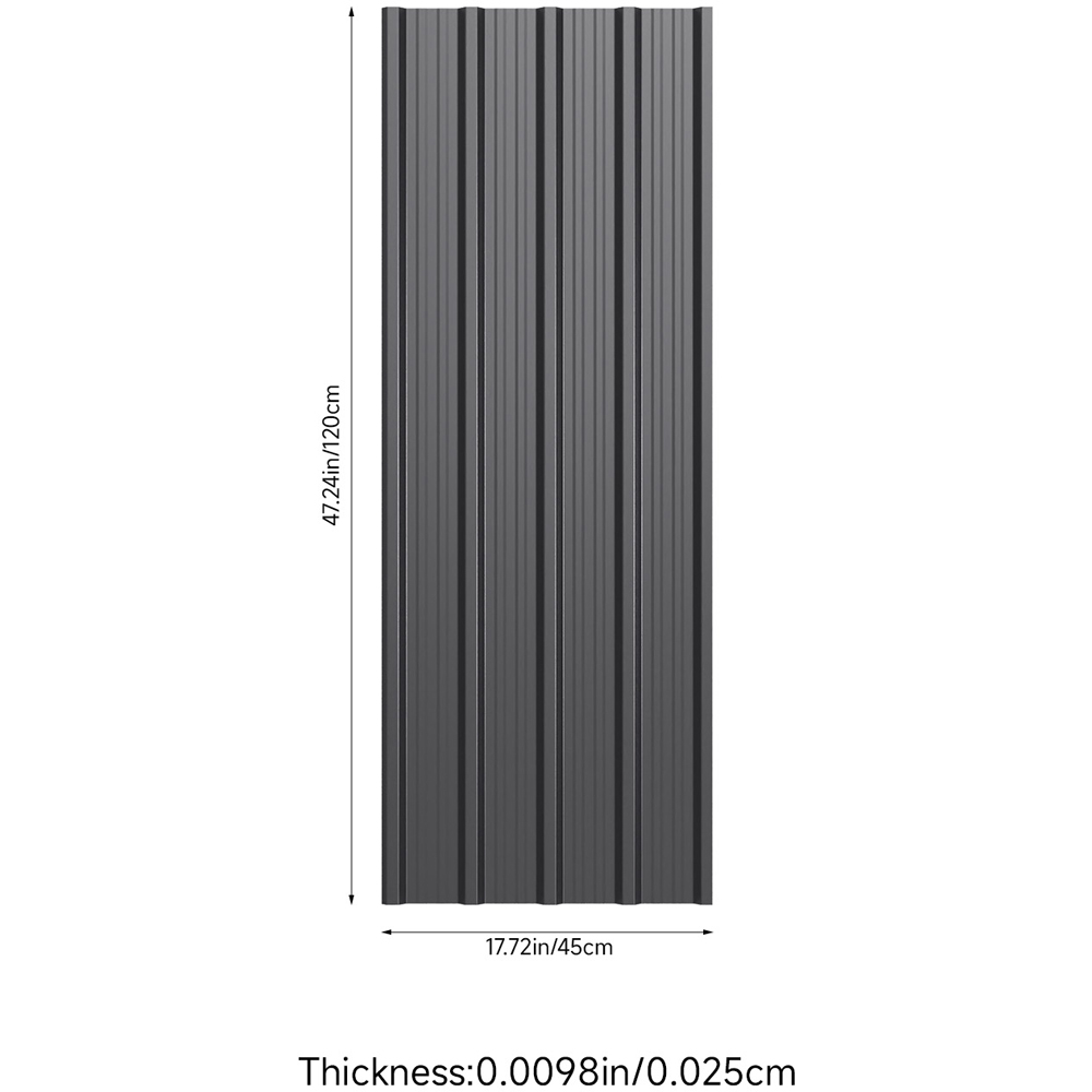 Living and Home 120 x 45cm Grey Galvanised Steel Roofing Sheet 12 Pack Image 7