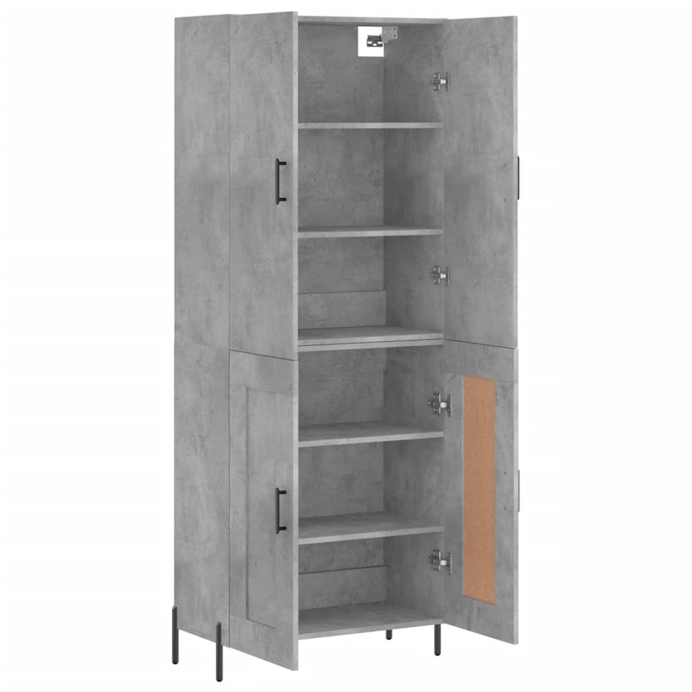 vidaXL 4 Door Concrete Grey Highboard Image 4
