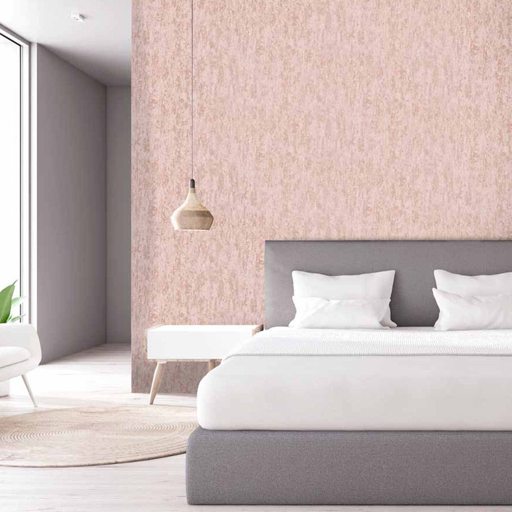 Holden Decor Industrial Textured Blush Metallic Wallpaper Image 2