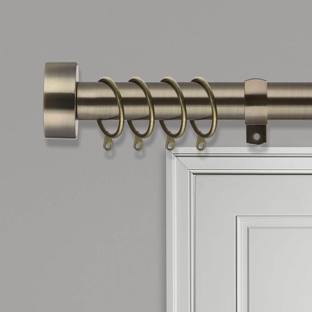 Home Treats 40 to 144cm Extendable Antique Brass Flat Curtain Pole Image 2
