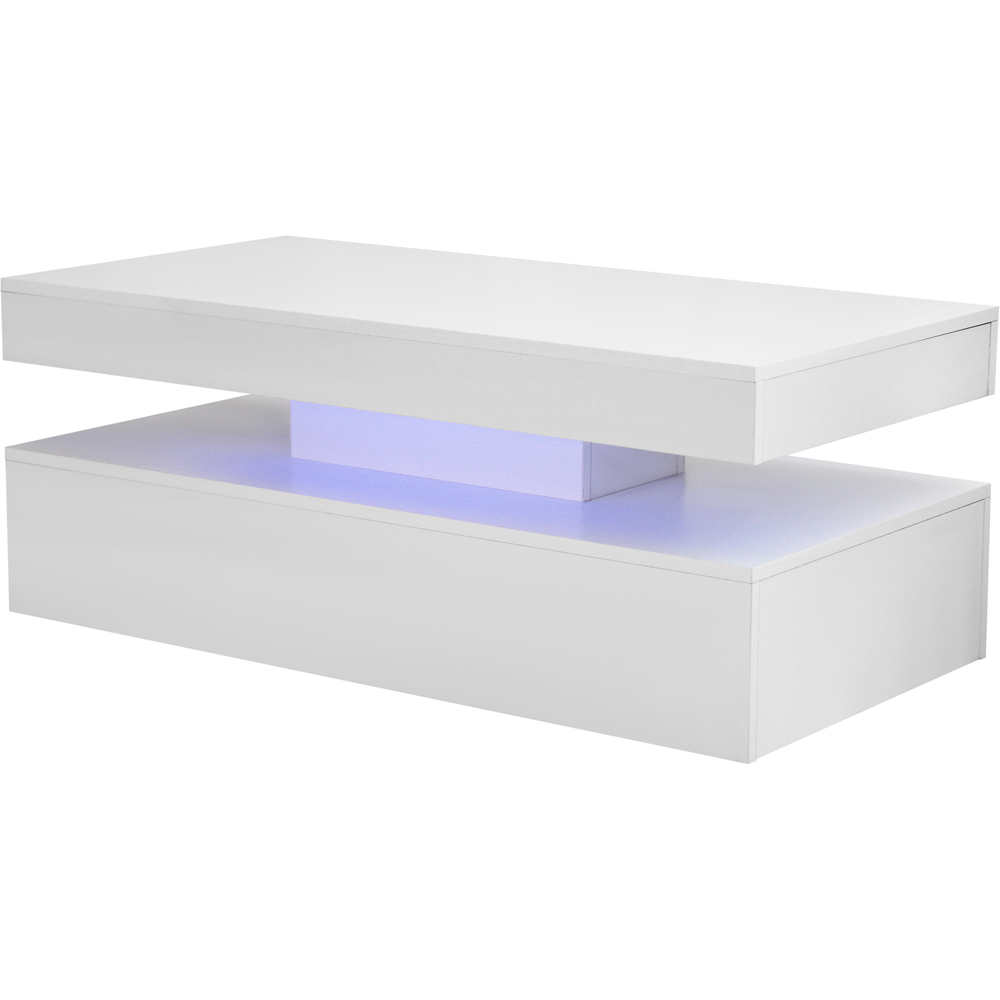 Comfy Living White High Gloss LED Coffee Table Image 5