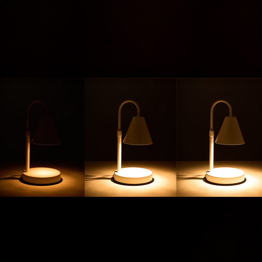Living and Home White Height Adjustable Tabletop Candle Warmer Lamp Image 8