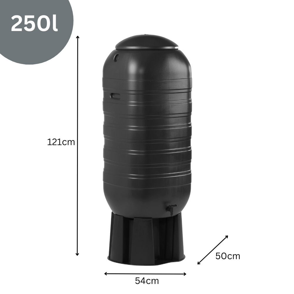 Strata 250L Black Slimline Water Butt Set Image 4