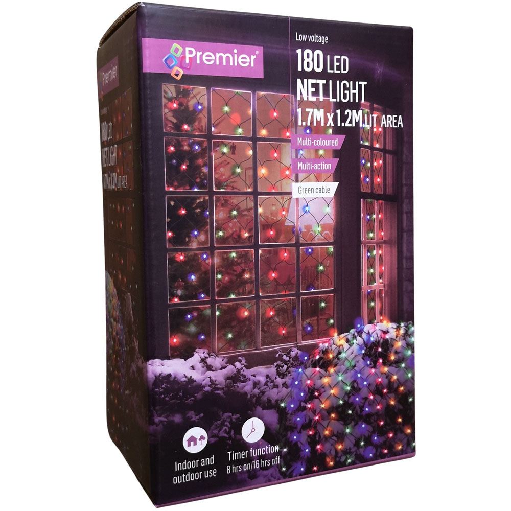 Premier 180 Multicolour LED Christmas Net Light 1.7 x 1.2m Image 2