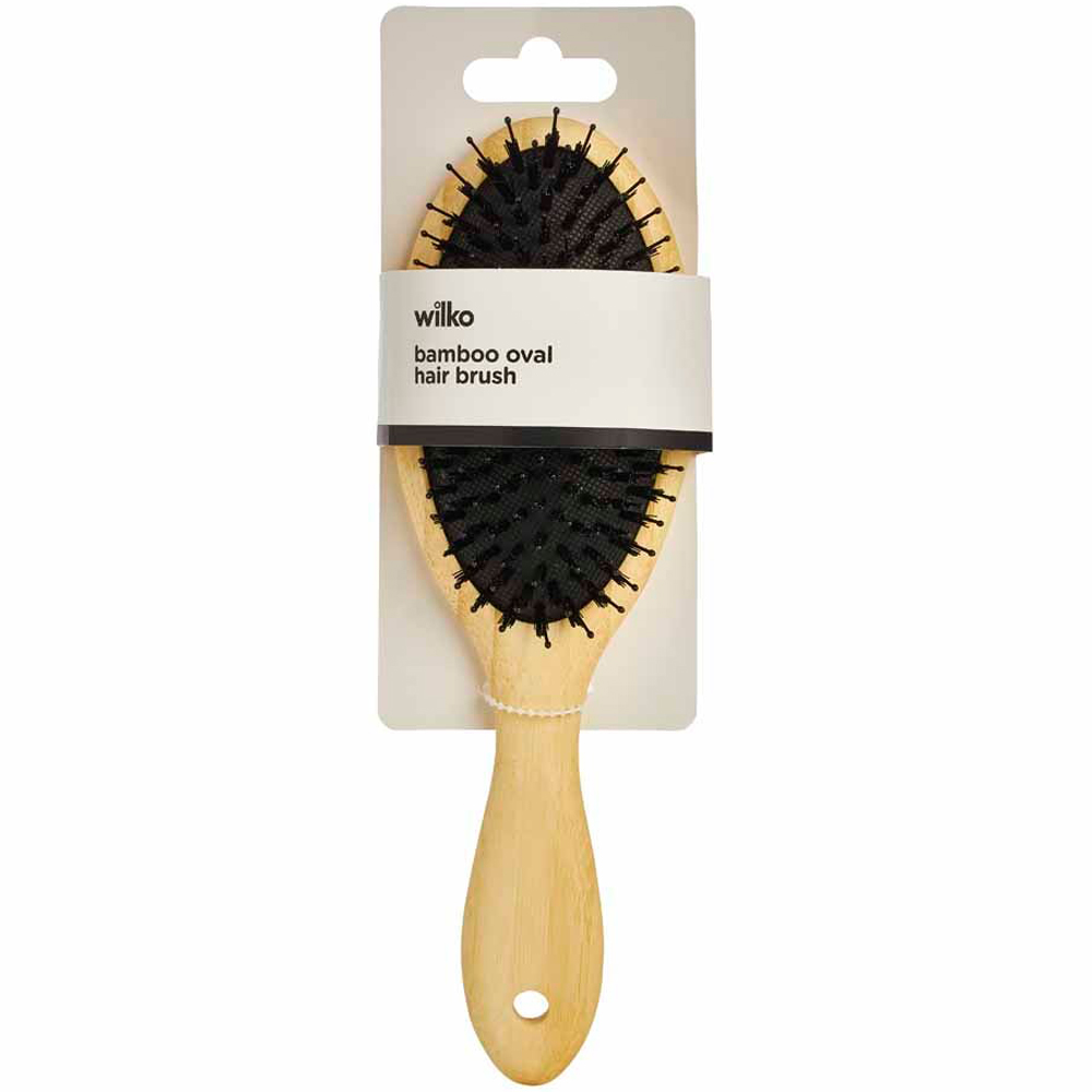 Wilko Bamboo Oval Combo Bristle Hair Brush Image 3