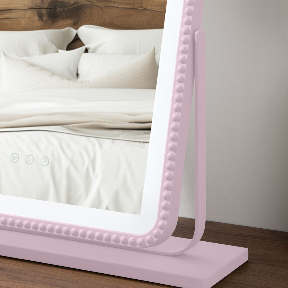Bobble Arch LED Vanity Mirror Light Pink Image 3