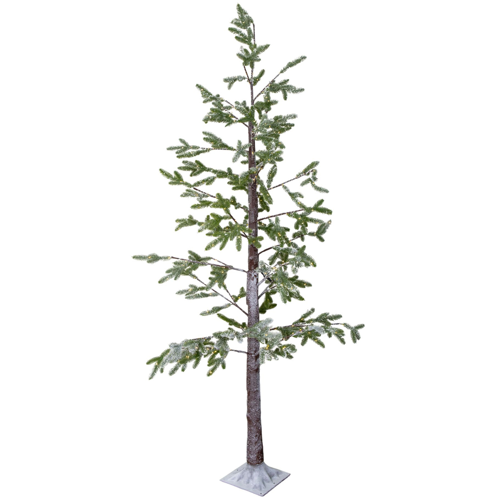 Samuel Alexander 412 Warm White LED Tall Pre-Lit Artificial Christmas Snow Tree 8ft Image 1