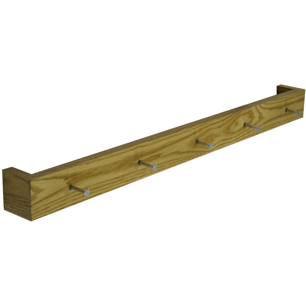 Watsons Ellis 80cm Oak Floating Shelf with 5 Hooks Image 1