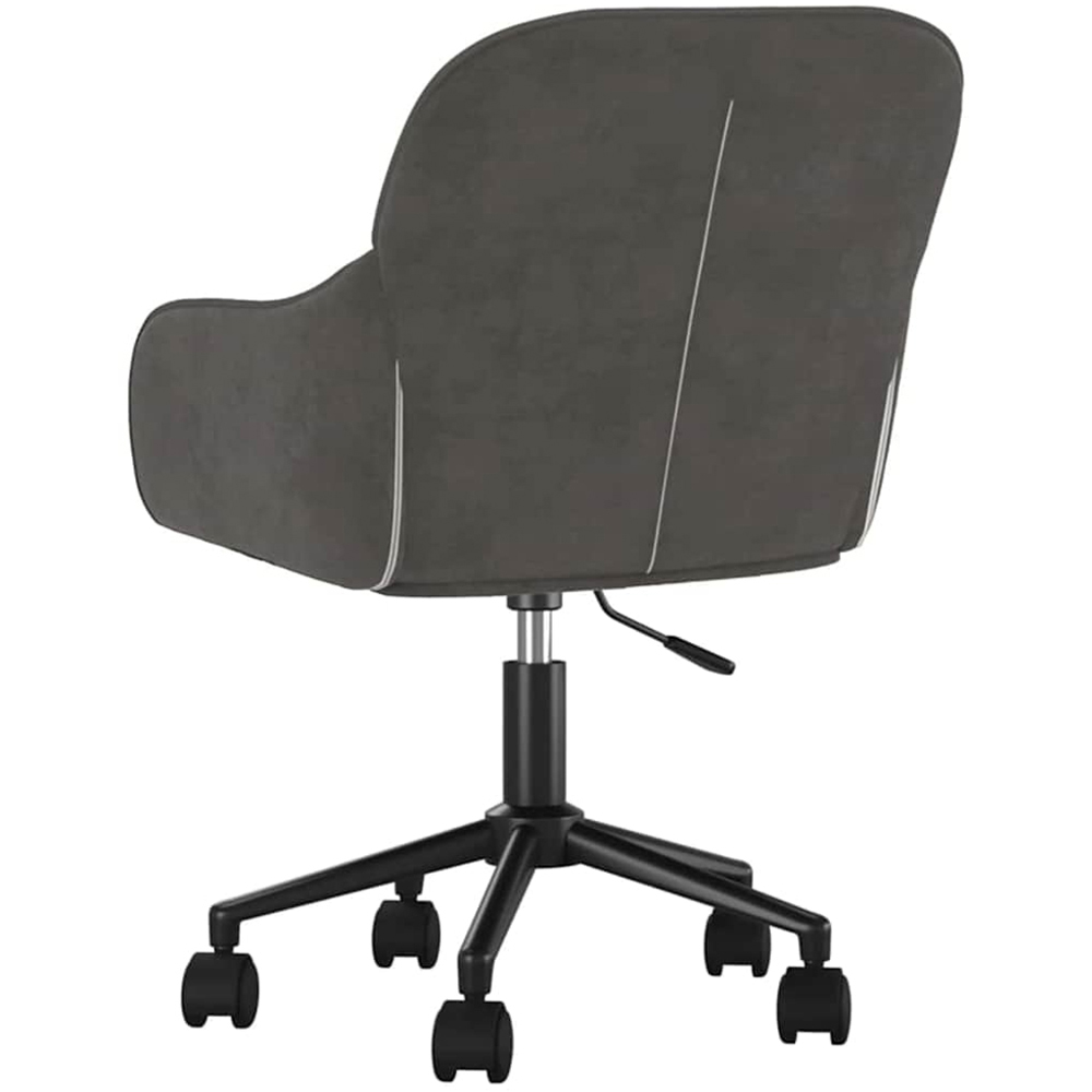 vidaXL Dark Grey Velvet Height-Adjustable Swivel Office Chair with Wheels Image 5