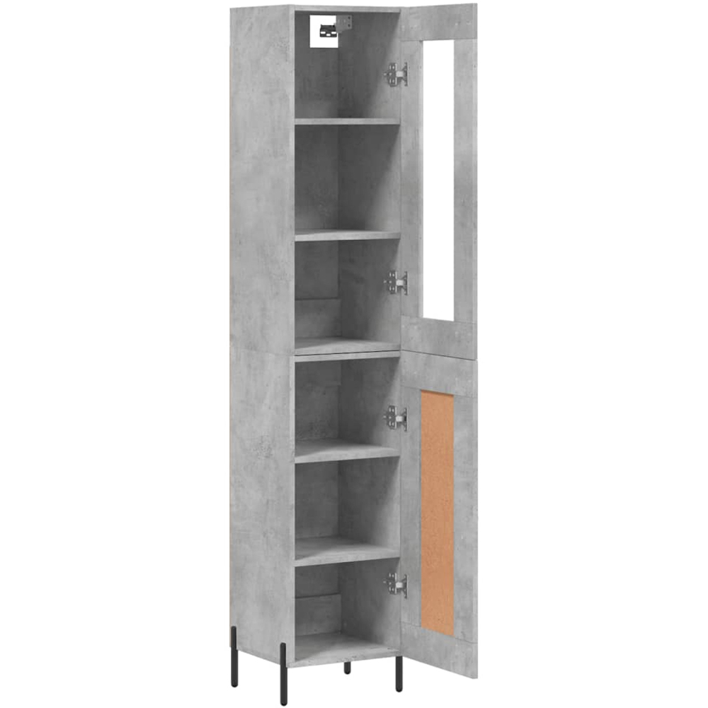 vidaXL 2 Door Concrete Grey Narrow Highboard Image 4