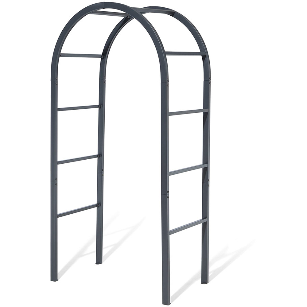 Rowlinson Ravello 3.5 x 2ft Gunmetal Grey Steel Round Top Arch Image 2
