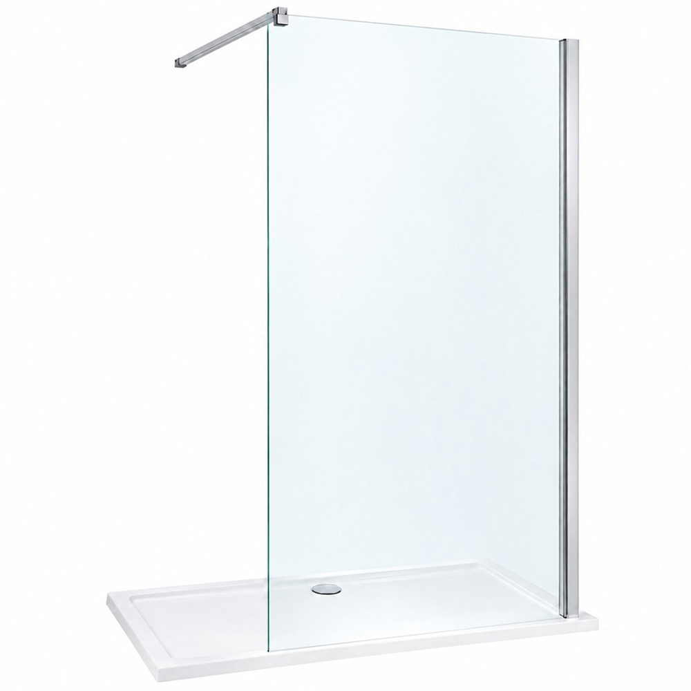 Stech Homes Walk-in Shower Screen with Shower Tray 1200 x 1900mm Image 1