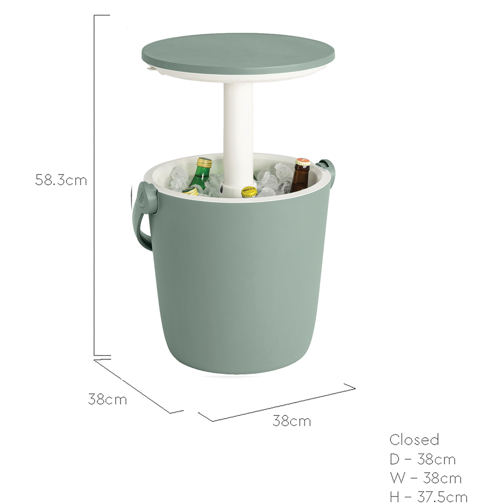 Keter Go Bar 2-in-1 Vintage Green Portable Drinks Cooler and Serving Table Image 7