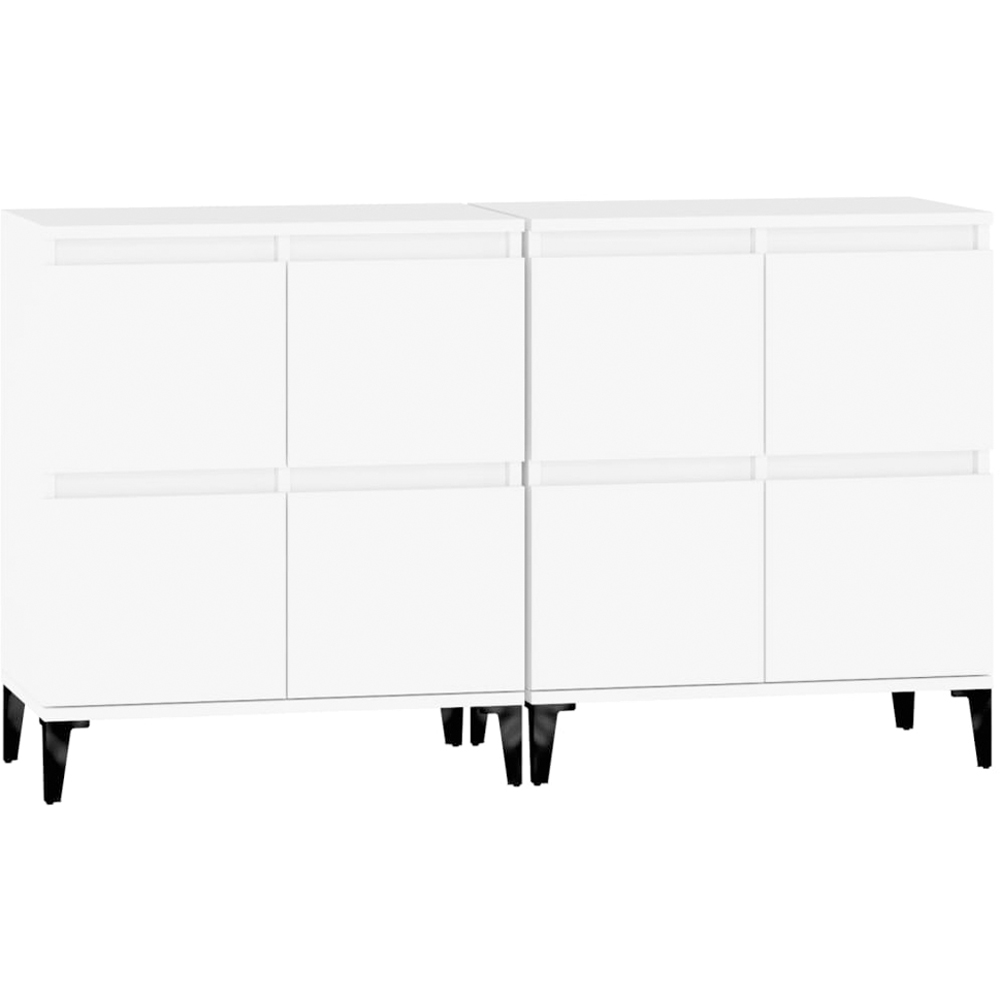 vidaXL 4 Door White Sideboard 2 Piece Image 2