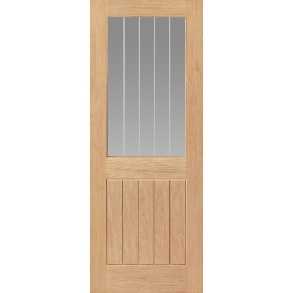 JB Kind Thames Cottage Oak 1/2 Glazed Internal Door 1981 x 838mm Image 1