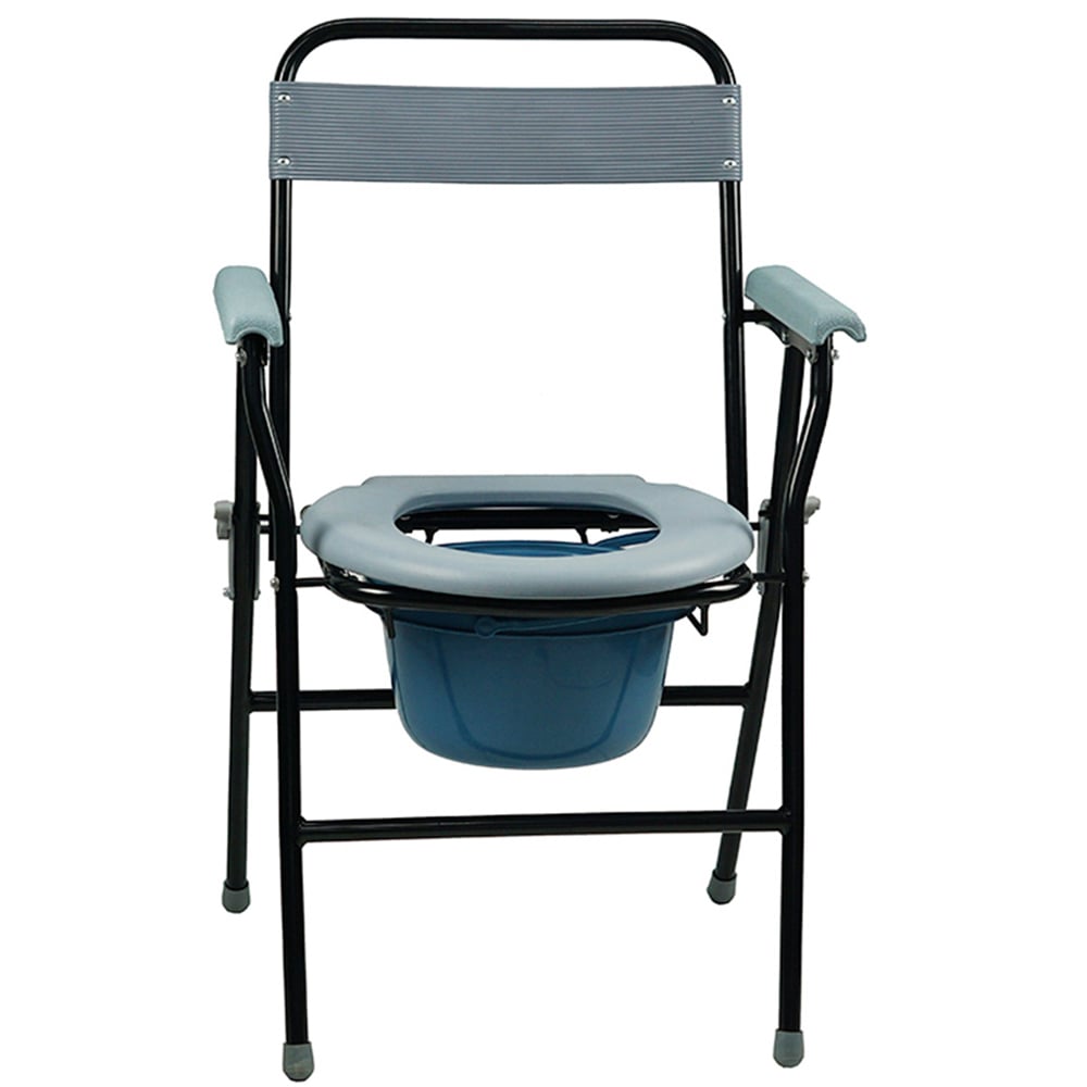 Gr8 Home Folding Steel Commode Toilet Chair and Pan Image 3