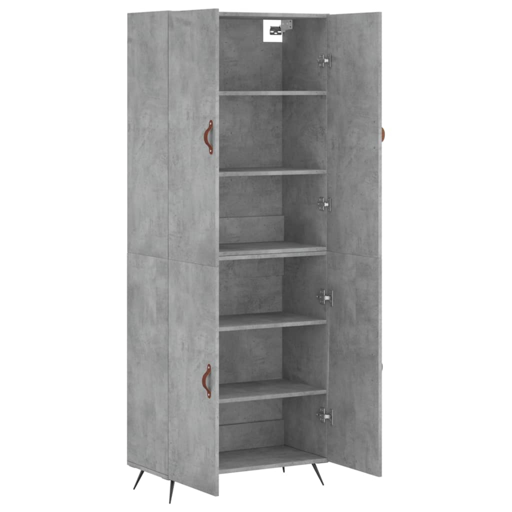 vidaXL 4 Door Concrete Grey Highboard Image 4
