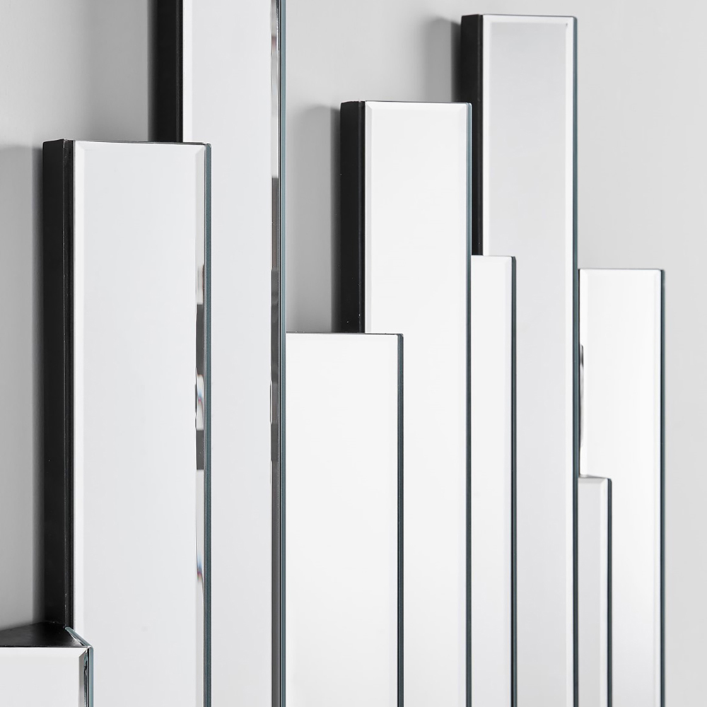 Furniturebox Aurora Large Silver Contemporary Modern Wall Mirror Image 4