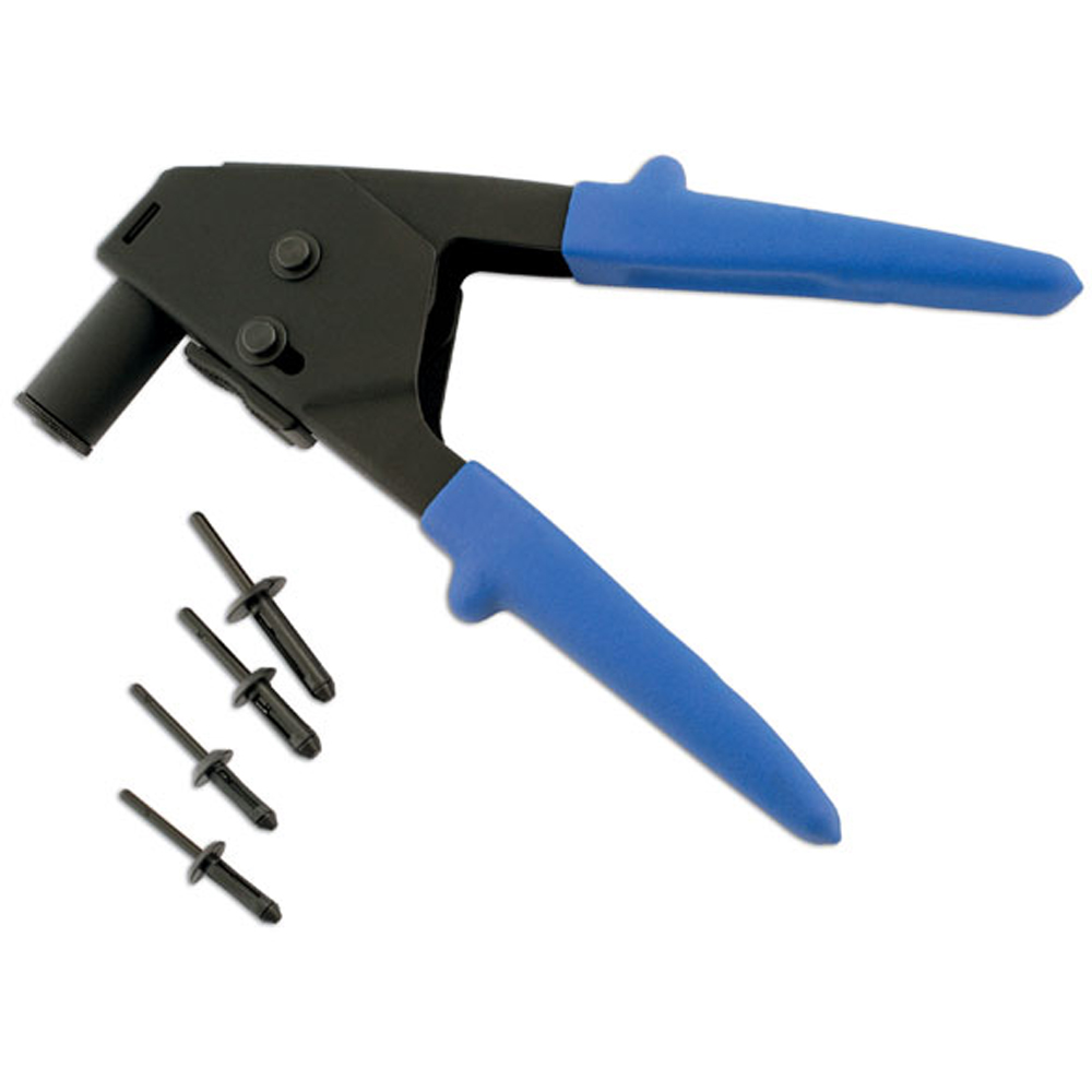 Laser 5494 Long Reach Blue and Black Plastic Riveter with 40 Rivets Image 3