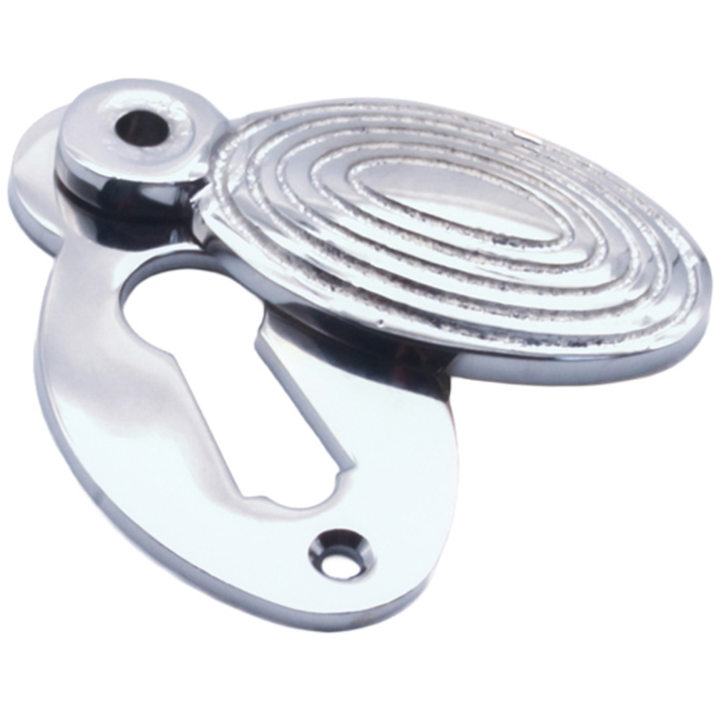 Spira Brass Oval Beehive Polished Chrome Escutcheon Image 1